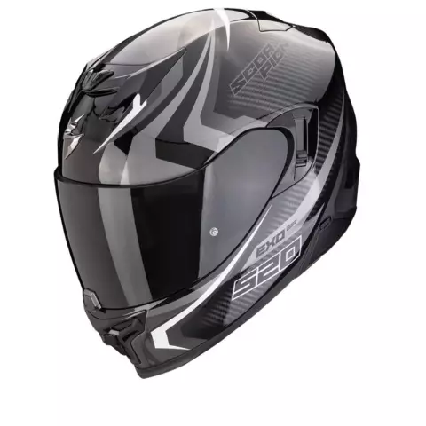 An image of a product called SCORPION EXO-520 EVO AIR TERRA Black-Silver-White