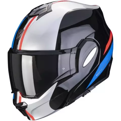 An image of a product called Scorpion EXO-Tech EVO Forza Black-Silver-Red – XXL