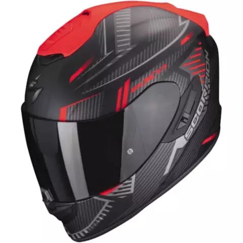 An image of a product called SCORPION EXO-1400 EVO AIR SHELL Matt Black-Red