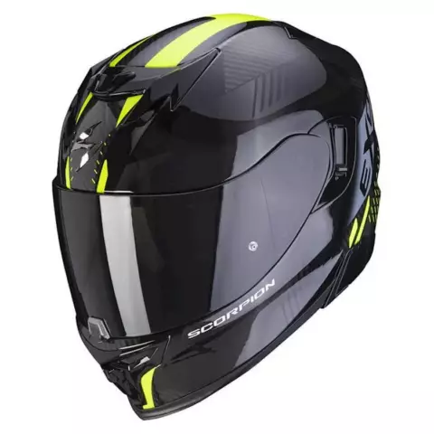 An image of a product called SCORPION EXO-520 EVO AIR LATEN Black-Neon Yellow